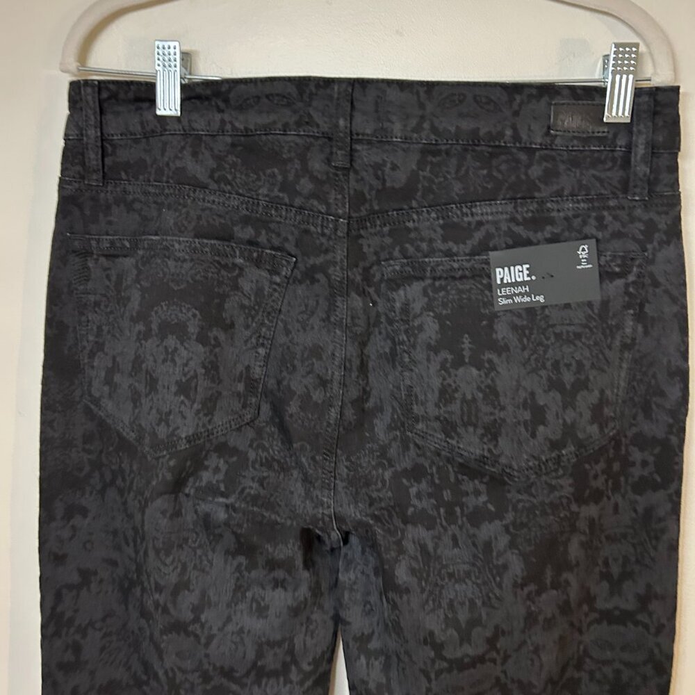 PAIGE Leenah Black Laser Floral Bootcut Jeans Women’s Size 31 - Picture 8 of 8